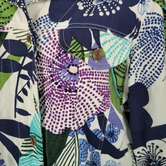 BFA Classics Vtg Floral Shacket Button Front Top M - Picture 3 of 6